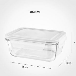 ظرف شیشه ای مستطیل 850 میلی لیتر لیمون مدل180235
