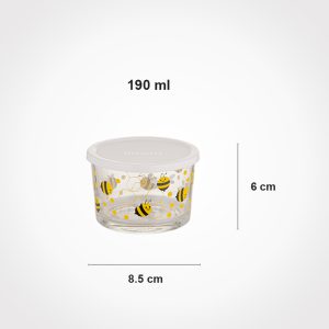 ظرف شیشه ای دربدار 190 میلی لیتر چاپدار لیمون مدل206835