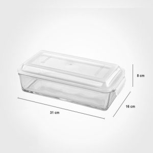 ظرف مستطیل دربدارشیشه ای لیمون 1/4لیتری (الوان)مدل205035