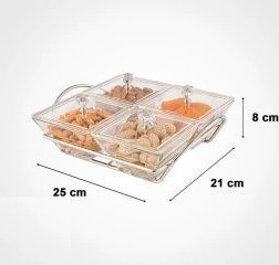 اردورخوری شیشه مربع4خانه مدل210800