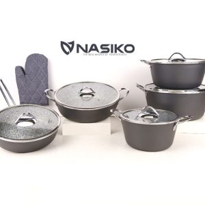 سرویس قابلمه های درب طلایی و درب نقره ای 11پارچه برند NASIKO