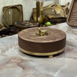 شکلات خوری گرد طلایی طرح موج برند آساگالری مدل 11406-B