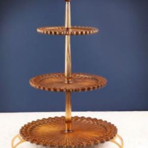 شیرینی خوری چوبی 3طبقه طرح لوتوس برند آساگالری مدل 3-2273