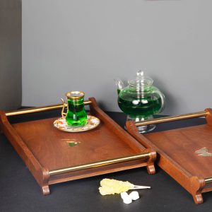 سینی چوبی دسته فلزی برند آساگالری مدل 11311-2-B و 11311-3-B